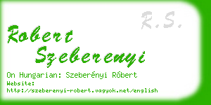 robert szeberenyi business card